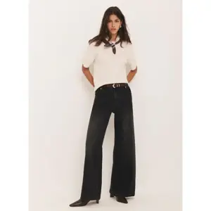 Mint Velvet Washed Black Wide Jeans